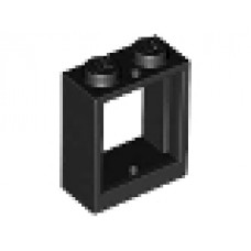 Part 60592 Black Window 1 x 2 x 2 Flat Front 